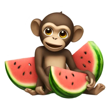 Monkey with watermelon  sticker