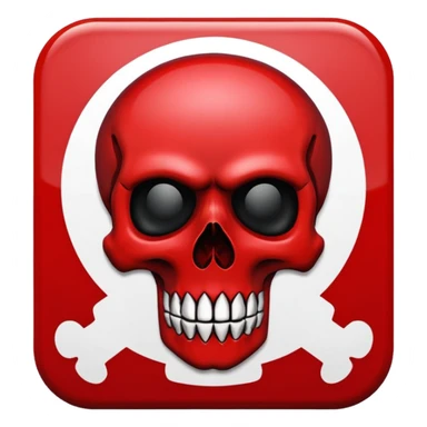 danger warning skull  sign sticker