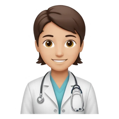 androgynous medium tone skin physician, NO stethoscope around neck sticker