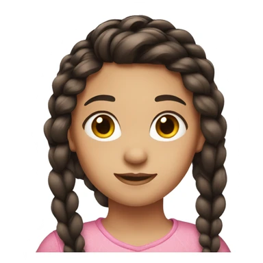 Girl with black brown hair one side braid sticker