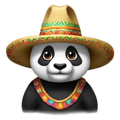 panda wearing a sombrero sticker
