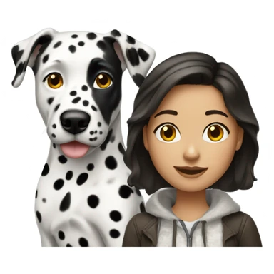 brunette with Dalmatian sticker