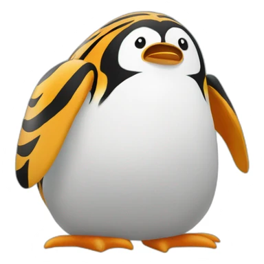 Pingouin sur un tigre sticker
