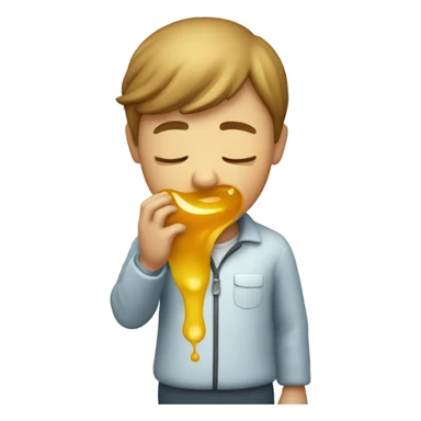 Someone throwing up honey sticker