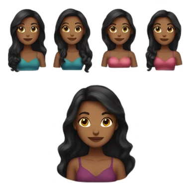 woman brown skin long dark hair with black cat sticker