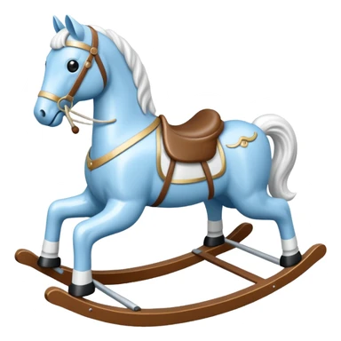 Light blue and white rocking horse  sticker