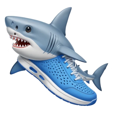 A shark with 2 tenis shoes blues sticker