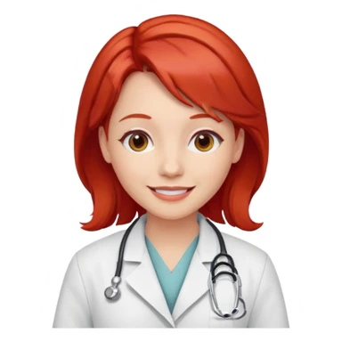 doctors with red hairclips sticker