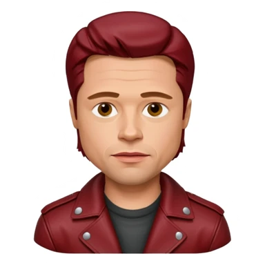 Brad Pitt, wearing dark red leather jacket sticker