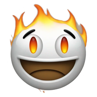 Smiley face with flame eyes sticker