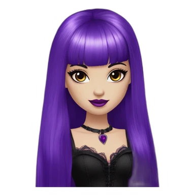 Elissabat-vampire-monsterhigh-goth-romantic-bangs-hair-purple-black sticker