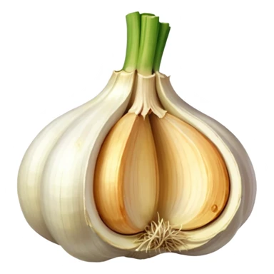 garlic with cut piece sticker