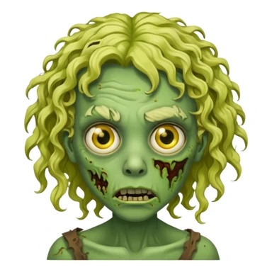 Uma zumbi verde de cabelo loiro cacheado  sticker