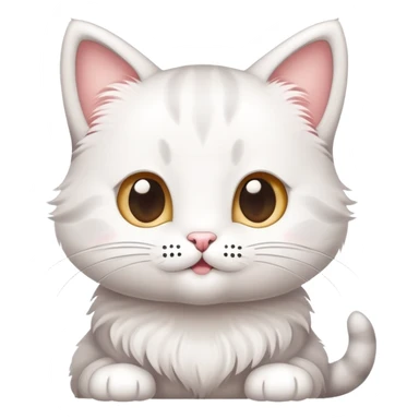 cute little kitty with speech bubbles with words "Hello" "Cześć" "Bonjour" sticker