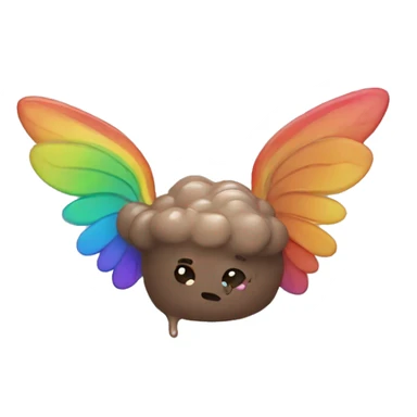 Rainbow Poop with wings sticker