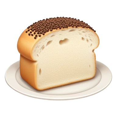Slice of white bread on a white plate with chocolate sprinkles on top sticker
