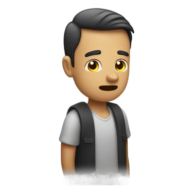 A guy shrugging his shoulders sticker