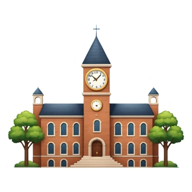 Campus building with clock tower sticker