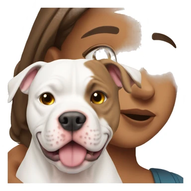 Pitbull with a girl sticker