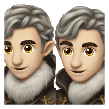 dark hair male elf fantasy sticker