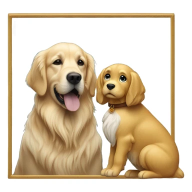 Golden retriever with Jesus sticker