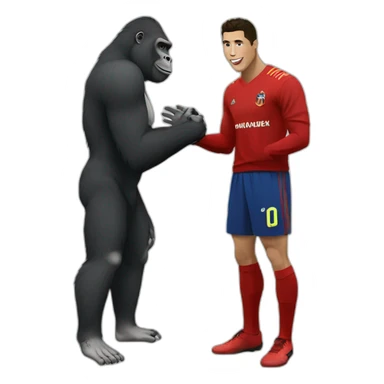 Gorilla meeting Cristiano Ronaldo sticker