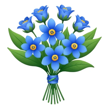 a bouquet of blue flowers sticker