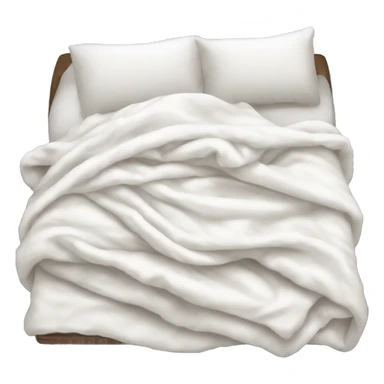 thick white messy blanket lying on doube bed sticker