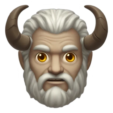head of Mimir with horns from the God of War sticker
