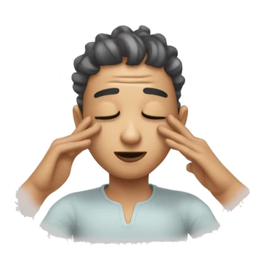 Spiral eyes emoji getting head massage sticker