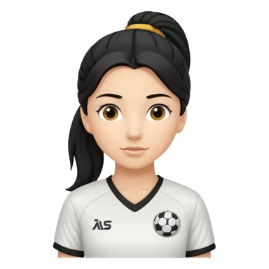 white girl tha plays soccer black hair in ponytail  sticker