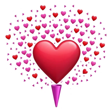 party popper that shooting out heart confetti sticker