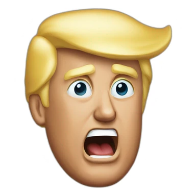 Trump shouts fake news sticker