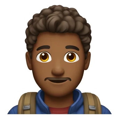 hiker guy brown skin brown eyes sticker