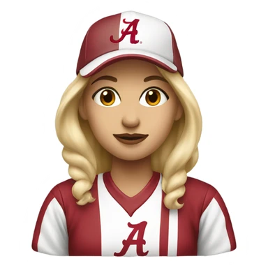 Blonde women wearing Alabama sweatshirt and hat  sticker