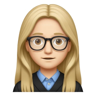 persona con cabello largo y lentes sticker