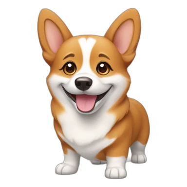 smiling brown corgi sticker