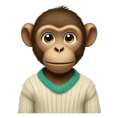 Monkey wearing sweater sticker