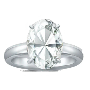 Oval diamond on a silver band sticker