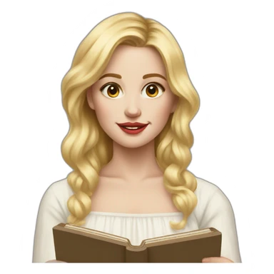 Painting blonde gorl with palette sticker