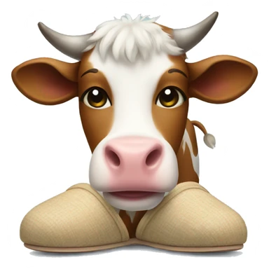cow with slippers sticker