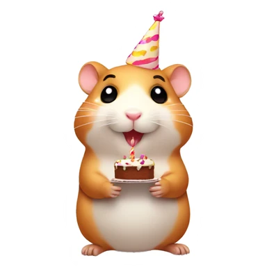 Hamster with a birthday cake  sticker