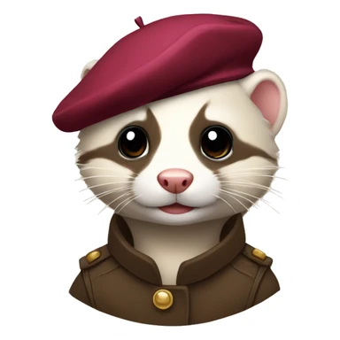 ferret with a beret  sticker
