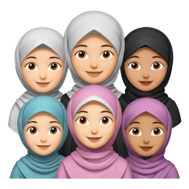 multicultural people include asian, indian, hijab sticker