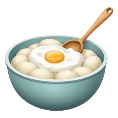 baking ingredients next to a mixing bowl sticker