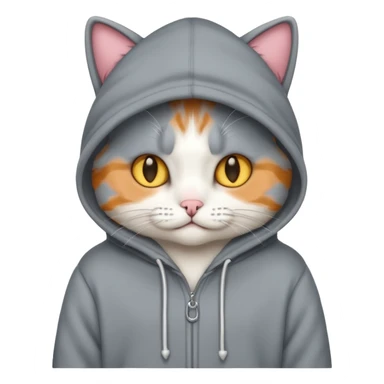 Cat wearing a hoodie sticker