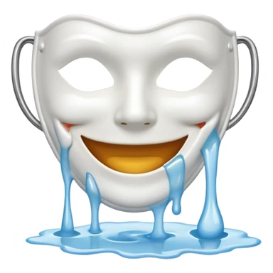 Smile mask being taken off a melting smile sticker