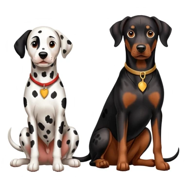 2 adults dogs : 1 Dalmatian + 1 dobermann sticker