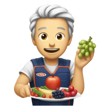 uva comiendo racimo de uva sticker