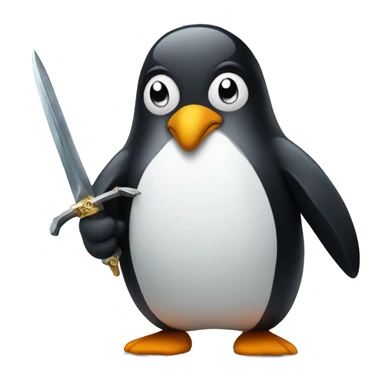 Penguin with a sword  sticker